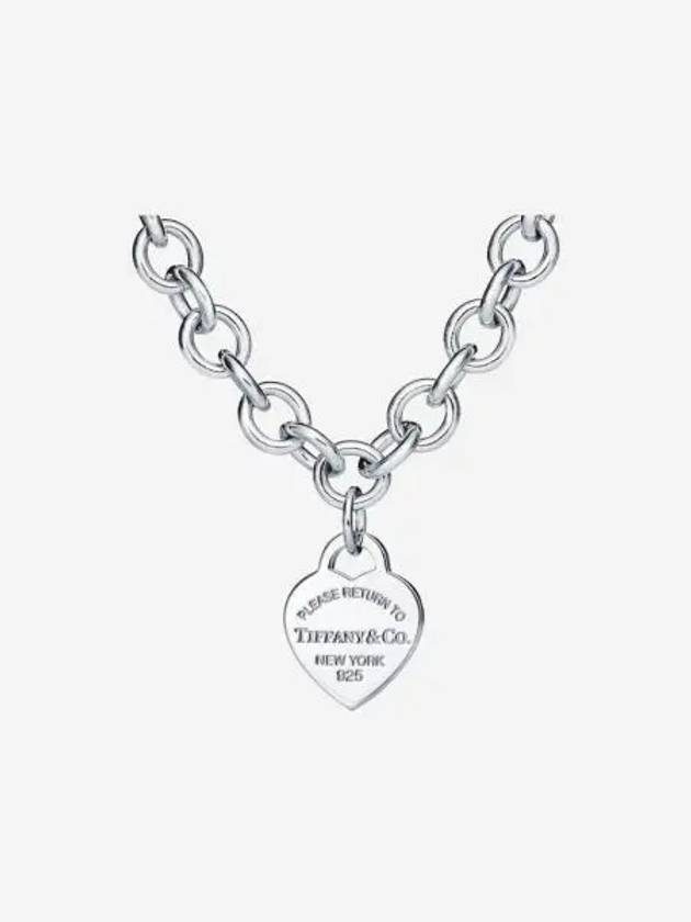 티파니 앤 코 리턴 투 티파니 하트 태그 체인 링크 네클리스 스털링 실버 Tiffany & Co. Return to Tiffany Heart Tag Chain Link Necklace Sterling Silver