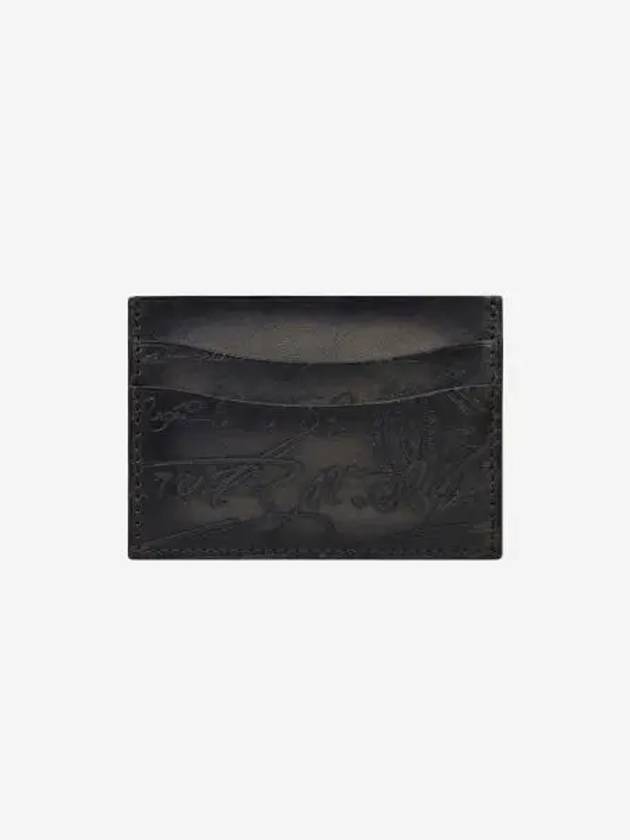 벨루티 뱀부 스크리토 레더 카드 홀더 네로 그리지오 Berluti Bambou Scritto Leather Card Holder Nero Grigio