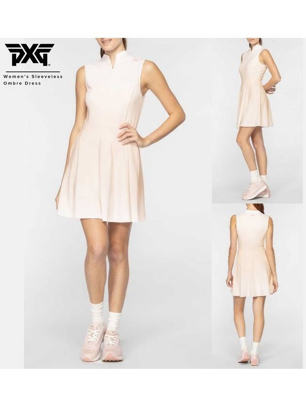 PXG 원피스 여성 슬리브리스 옴브레 폴로 반집업 드레스 24 SS