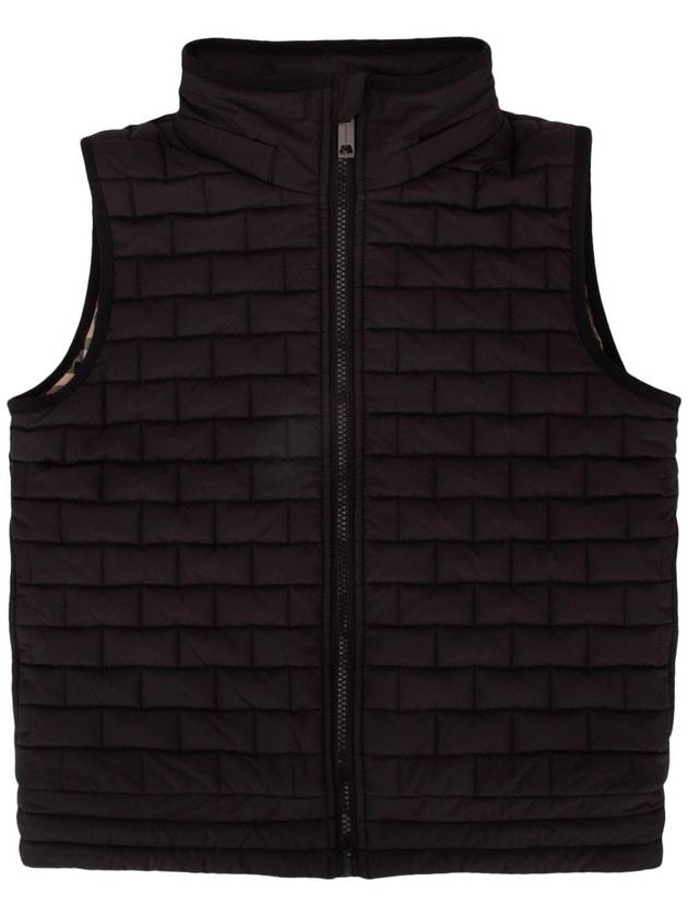 버버리 키즈 백 로고 퀄팅 베스트 블랙