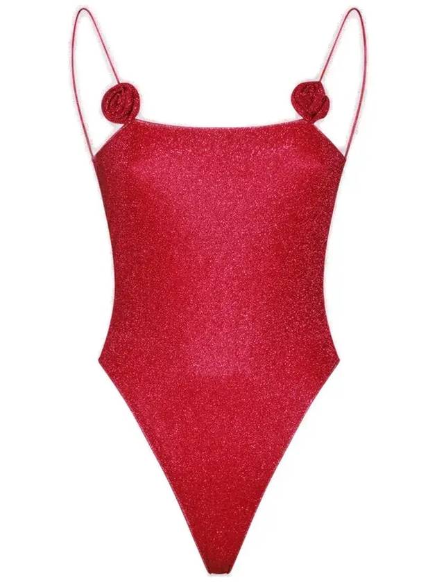 Oseree 메탈릭 마감 원피스 수영복 FIS249_FUCSIA