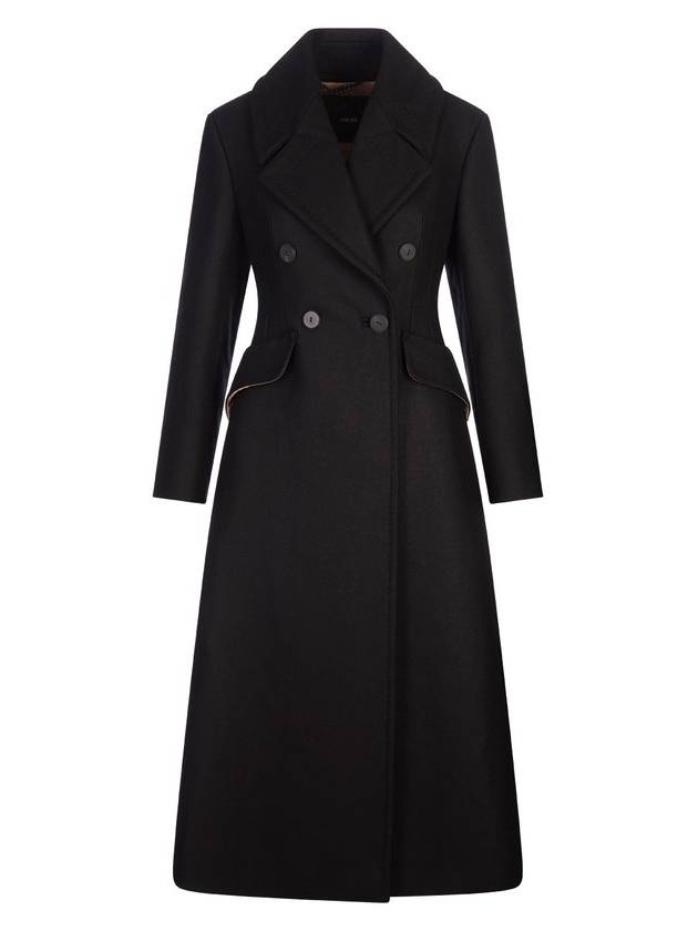 막스마라 버튼 더블코트 블랙