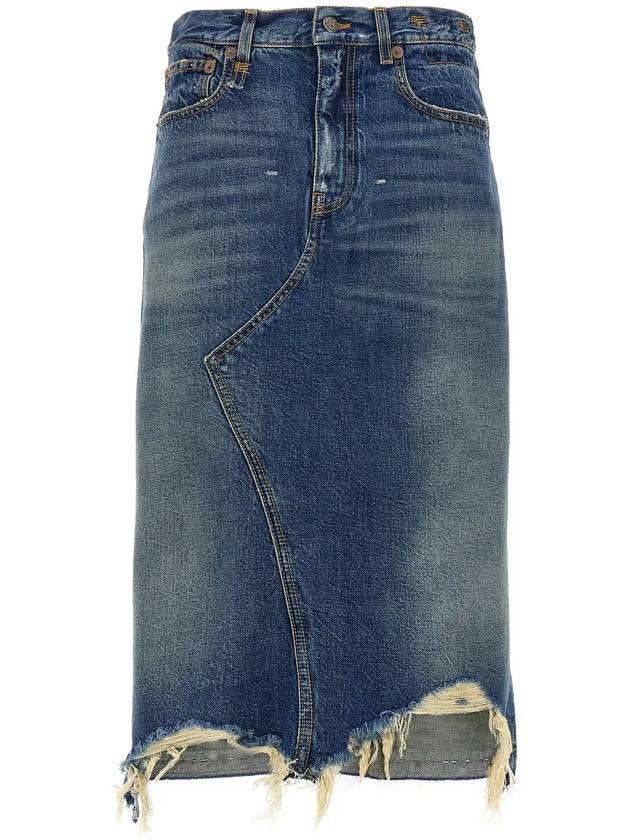 R13 제시 프레이드 스커트 R13WD100D216B_GARNETBLUE