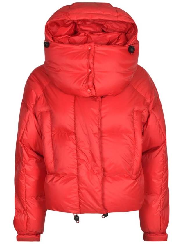 BACON 여성 Large Hood Cropped Padded Jacket Red