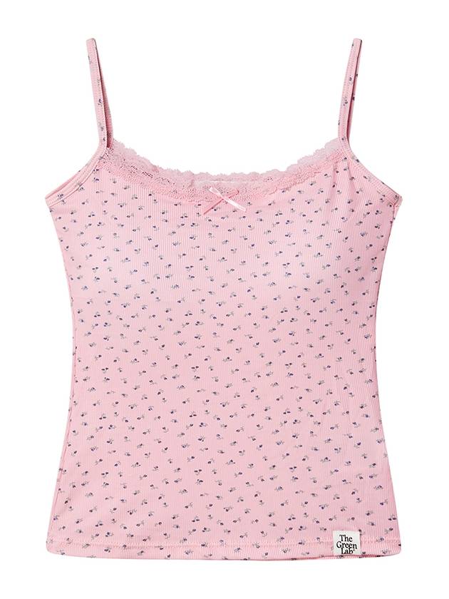 더그린랩_플라워 슬리브리스 탑_핑크