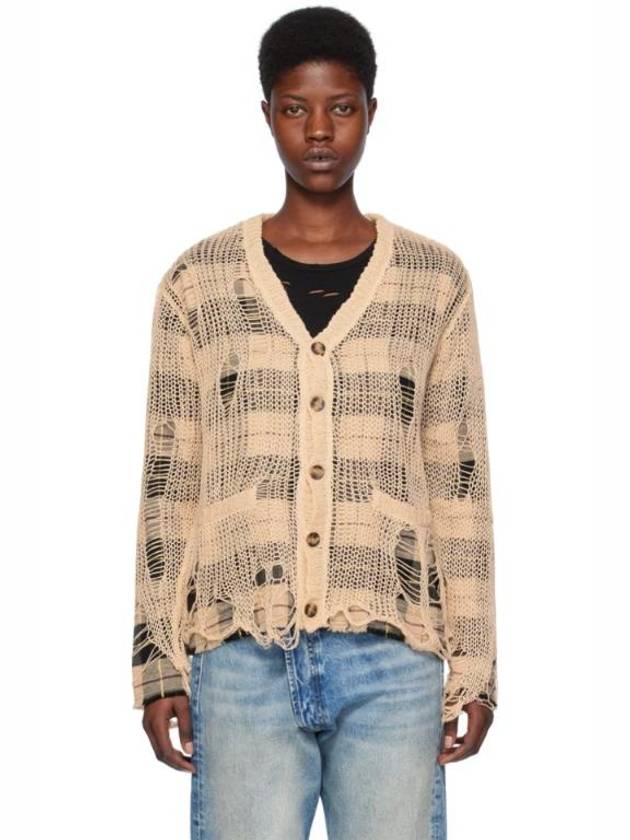 Beige Layered Cardigan 241021F095001