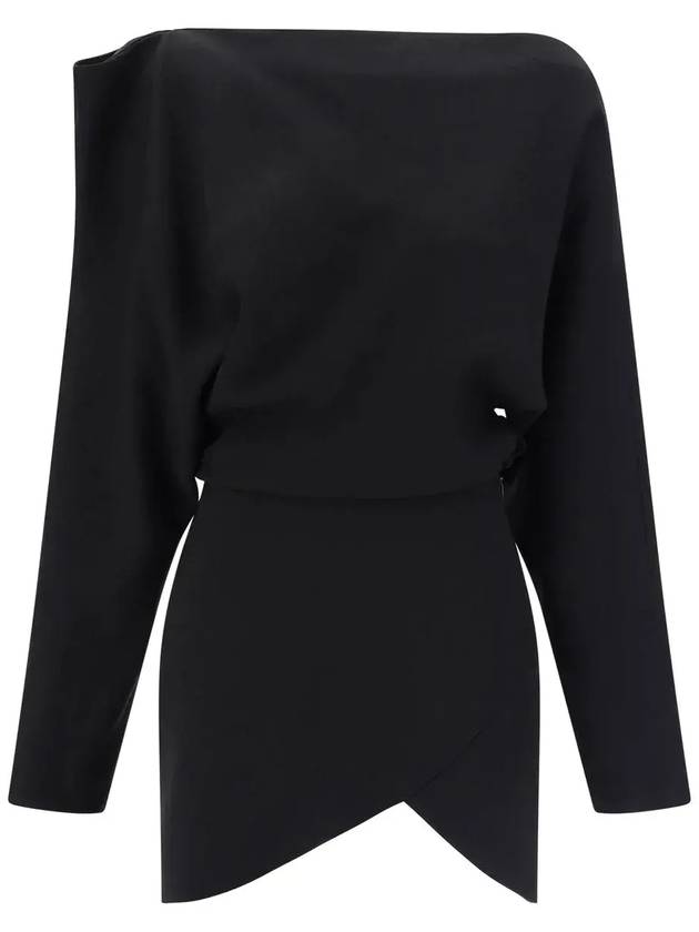 Khaite 롱 슬리브 주니퍼 드레이프 미니 드레스 53294059W4059_200