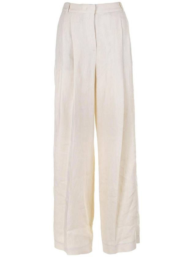 Eleventy High-waisted linen trousers