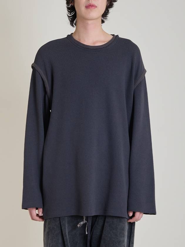 25SS 와이쏘씨리얼즈 남성 Is This Knit Longsleeve dark grey whyso25FW2