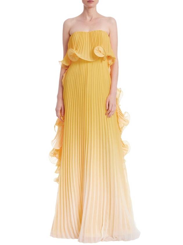 STRAPLESS OMBRE OCTOPUS GEORGETTE GOWN