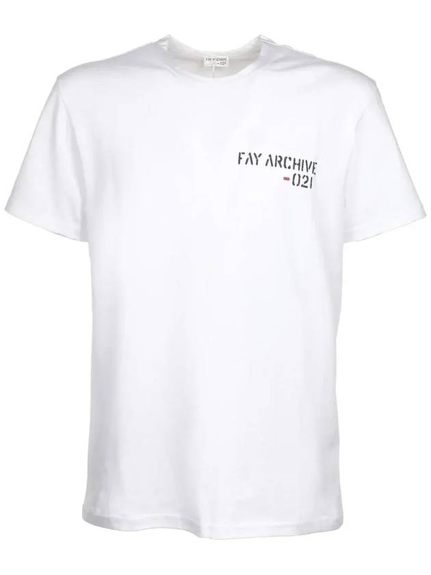 Fay 로고 프린트 크루넥 티셔츠 NPMB344105LTGG_B004