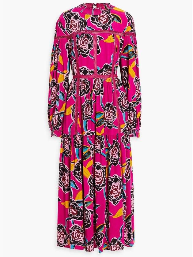 NB07 다이앤본퍼스텐버그 여성 원피스 Cherie floral print EcoVero blend crepe midi dress 1647597359465541