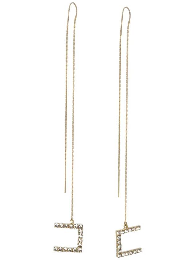 Elisabetta Franchi 로고 라인스톤 펜던트 귀걸이 OR11M36E2_610