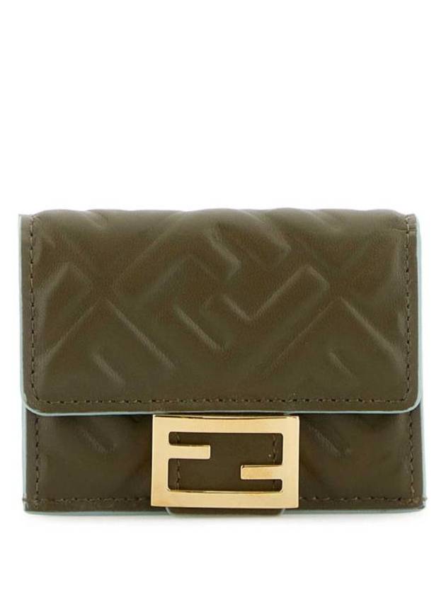 펜디 바게트 마이크로 트라이폴드 카드 지갑 그린