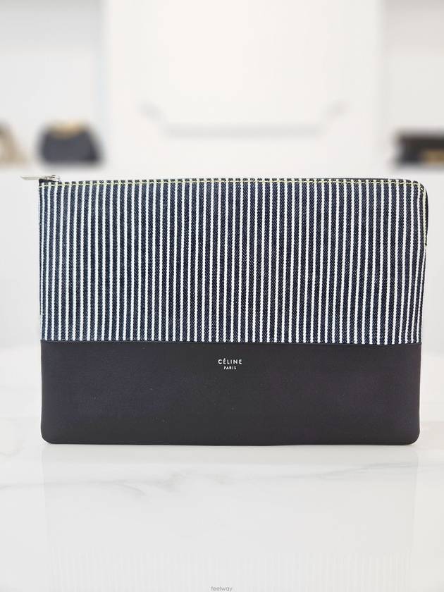 셀린느 스트라이프 데님 투톤 클러치백 UGM0177