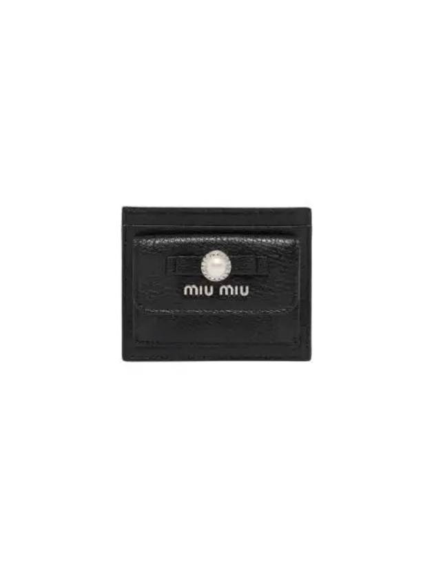 미우 미우 마드라스 가죽 카드 홀더 블랙 Miu Miu Madras Leather Card Holder Black