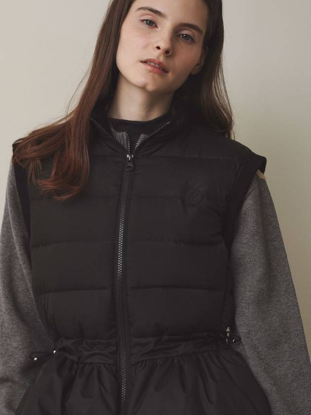 포셔드 코듀로이 구스 다운 베스트 _블랙