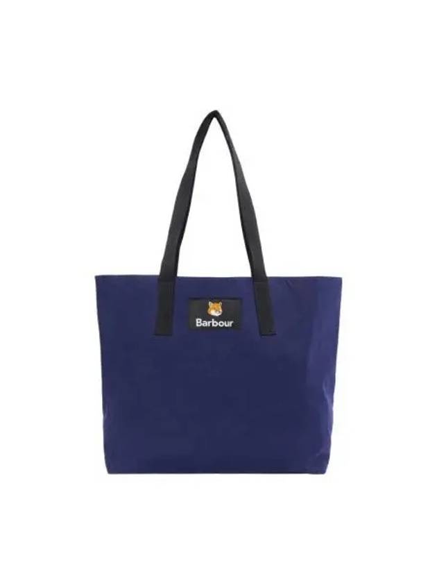 바버 x 메종 키츠네 리버시블 토트백 다크 네이비 Barbour x Maison Kitsune Reversible Tote Bag Dark Navy