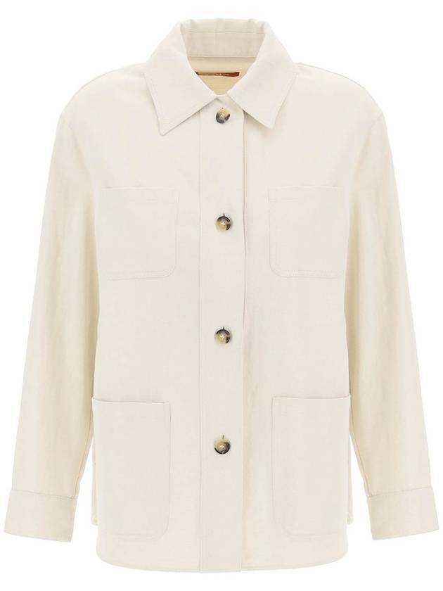 막스마라 뉴포트 Newport 코튼 드릴 셔츠 자켓 아이보리