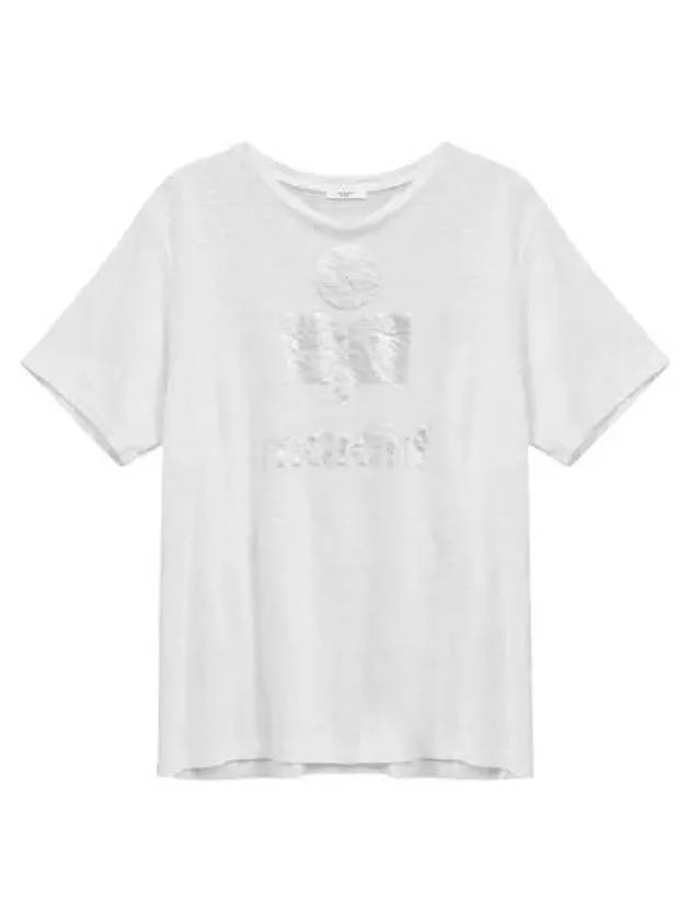 W 이자벨 마랑 즈웰 로고 티셔츠 화이트 23SS W Isabel Marant Zewel Logo T Shirt White 23SS