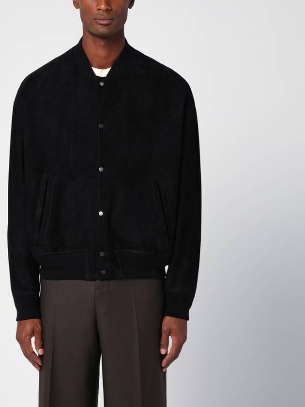 Salvatore Santoro Black suede bomber jacket