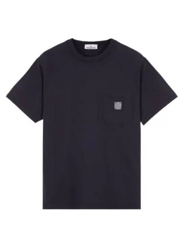 스톤 아일랜드 21957 피사토 트리트먼트 숏슬리브 오가닉 코튼 티셔츠 블루 24SS Stone Island 21957 Fissato Treatment Short Sleeve Organic Cotton T Shirt Blue 24SS