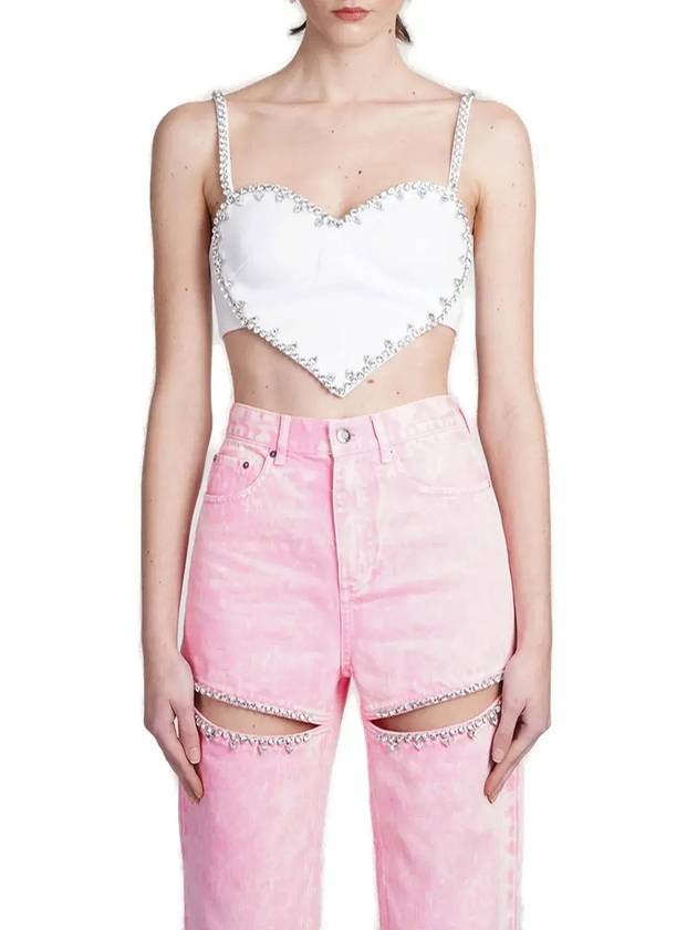 Area 하트 장식 민소매 크롭 탑 0000T04184_None