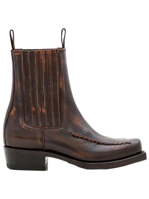 헤레우 아굴라 스퀘어 토 브레이디드 디테일 첼시 부츠 브러쉬트 브라운