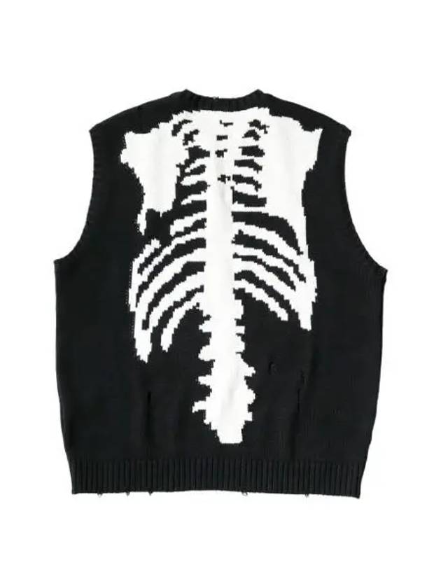 캐피탈 5G 코튼 본 베스트 블랙 Kapital 5G Cotton Knit Bone Vest Black