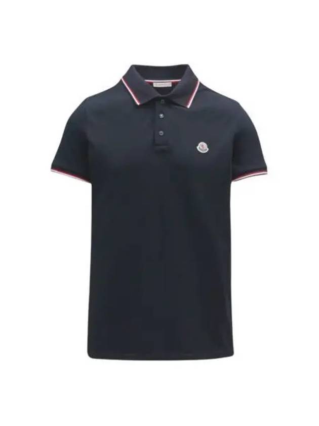 몽클레르 로고 폴로 셔츠 네이비 블루 23SS Moncler Logo Polo Shirt Navy Blue 23SS
