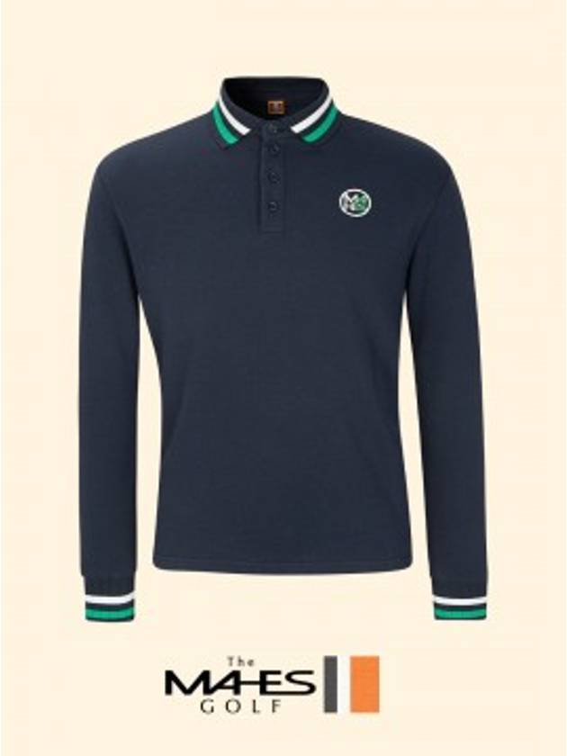 23FW 마헤스 로고 남성 긴팔 티셔츠 네이비 오렌지라벨 옴므 클래식 카라티셔츠 GT50516