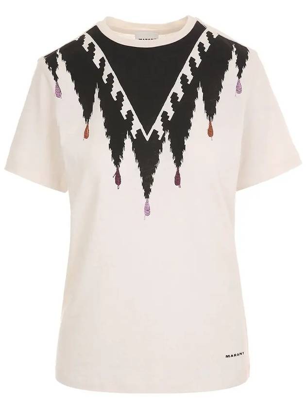 25S S TS0001FC C1N14E ECFB 이자벨마랑 ZEWEL 프린트 에크루 반팔티