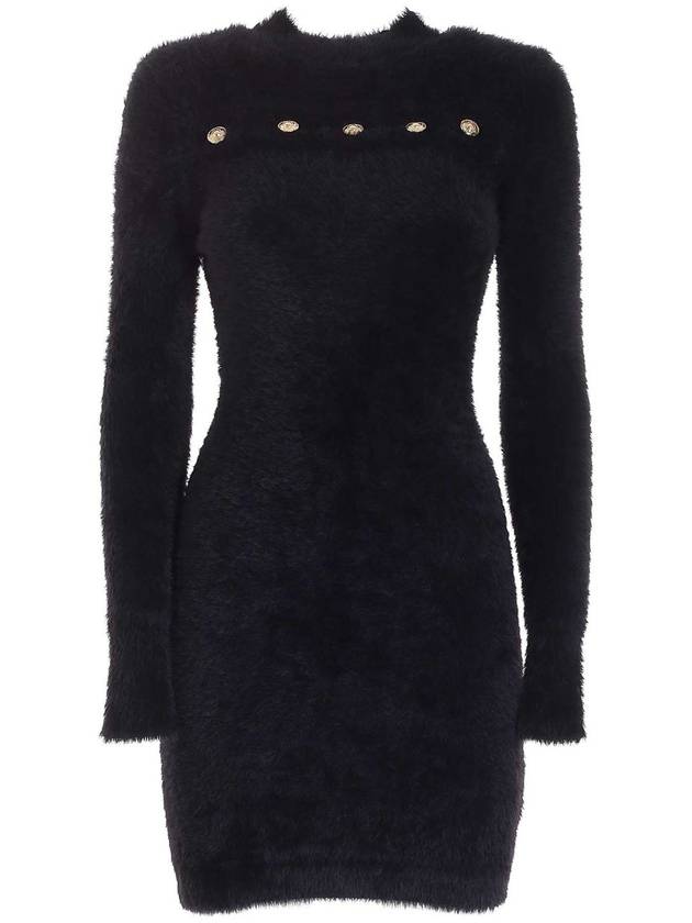 Versace Jeans Couture Teddy effect dress in black