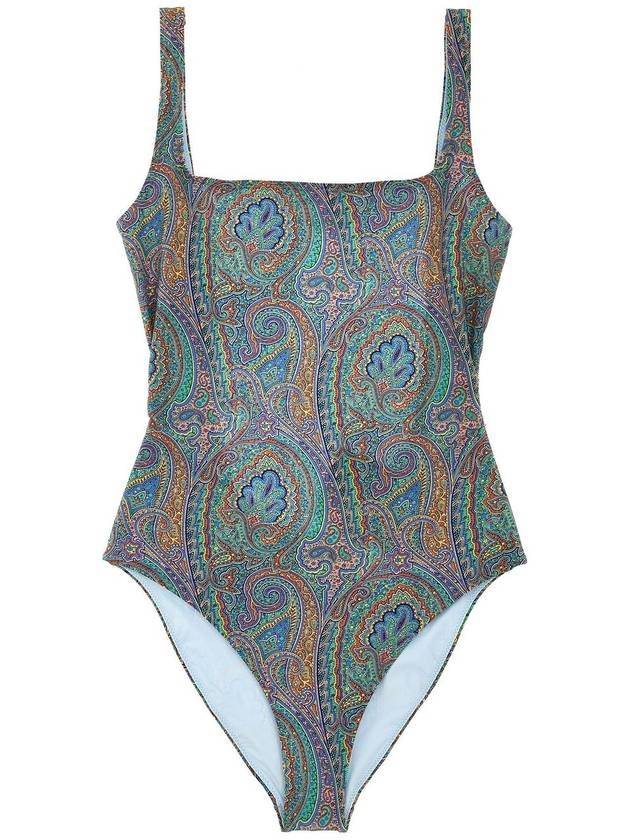 에트로 페이즐리 프린트 로우백 원피스 수영복