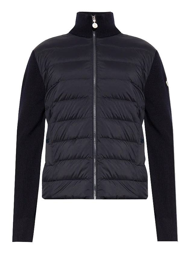 몽클레르 남성 로고 패치 암 패딩 가디건 네이비