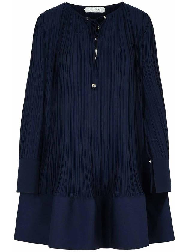 Lanvin Pliss Navy Polyester Dress