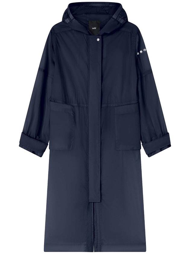 Add Navy Blue Long Parka