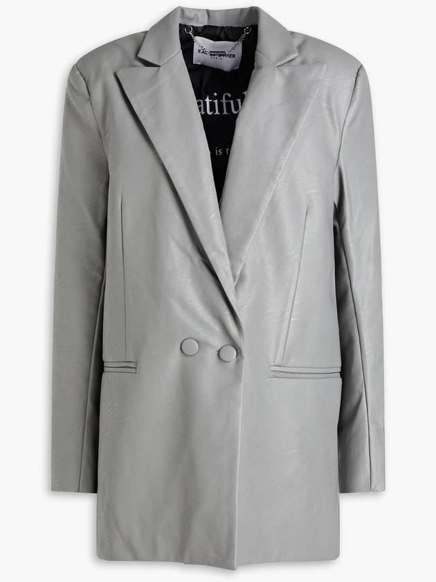 NB07 이치아더 여성 레더 자켓 Double breasted faux leather blazer 1647597304794986