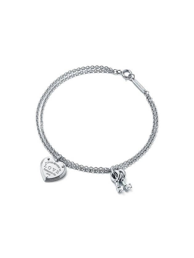 티파니앤코 여성 리턴 투 티파니러브 하트 태그 키 팔찌 실버