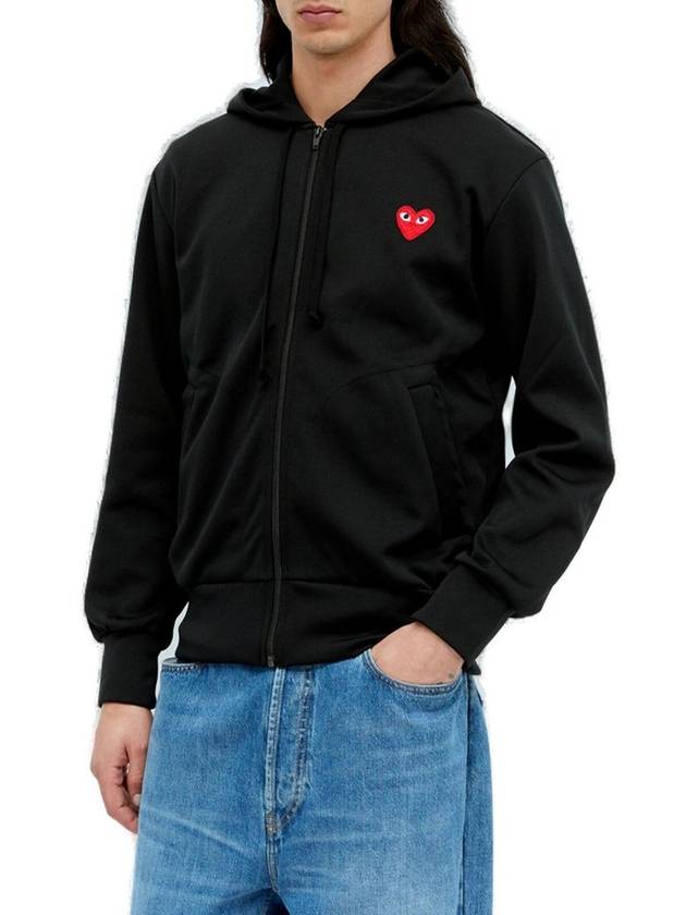 Comme des Garcons 플레이 하트 로고 패치 집업 후디