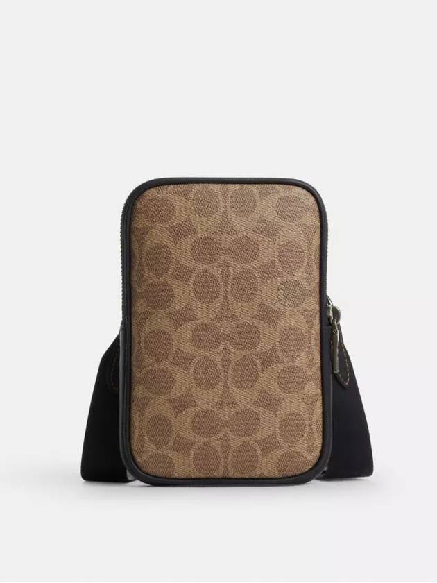 코치 아덴 크로스백 시그니쳐 캔버스 Qb Tan Black