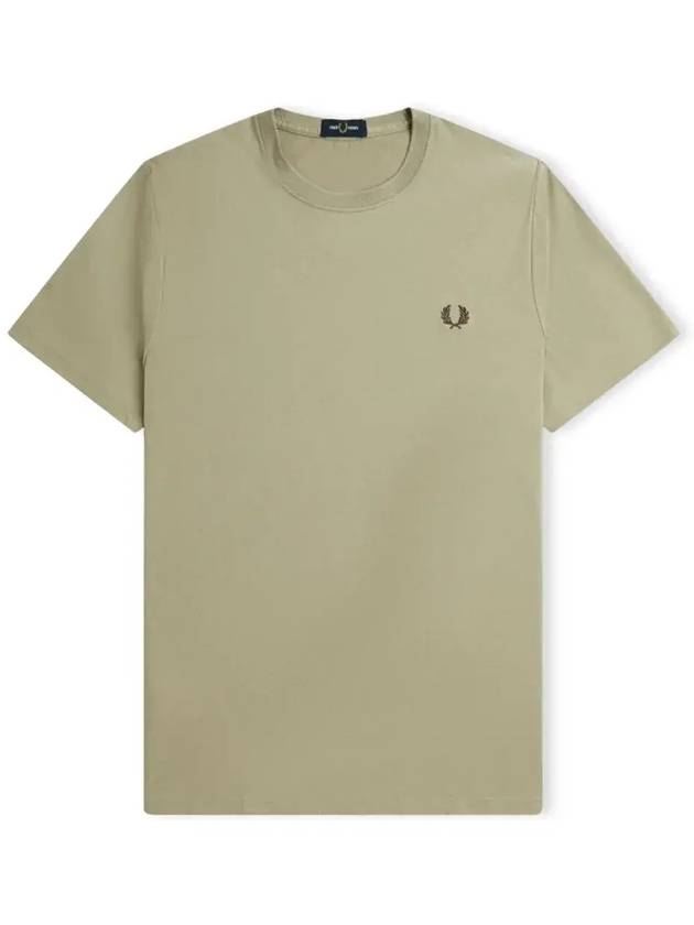 Fred Perry 로고 자수 크루넥 티셔츠 M1600_U84PWARMGREYBRICK