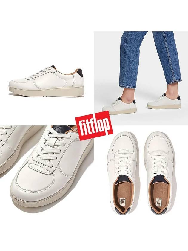 핏플랍 랠리 가죽 패널 베이직 스니커즈 운동화 화이트 네이비