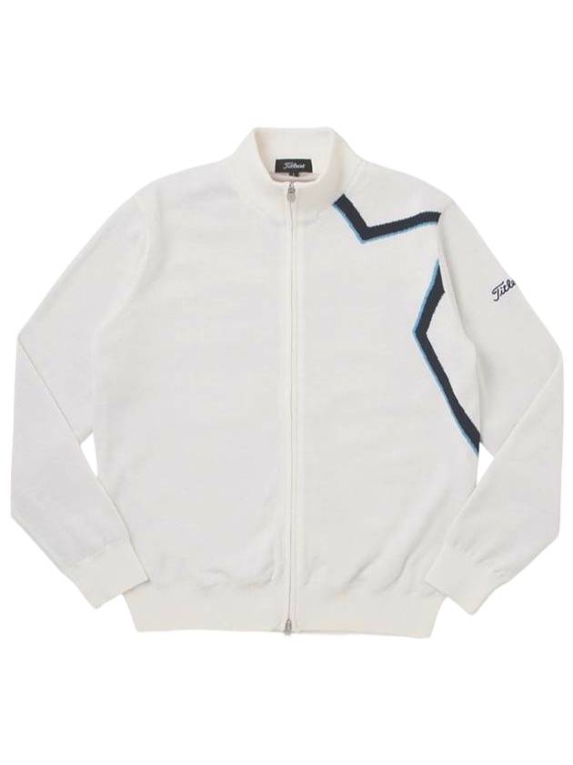 타이틀리스트 스트레치 집업 니트 화이트