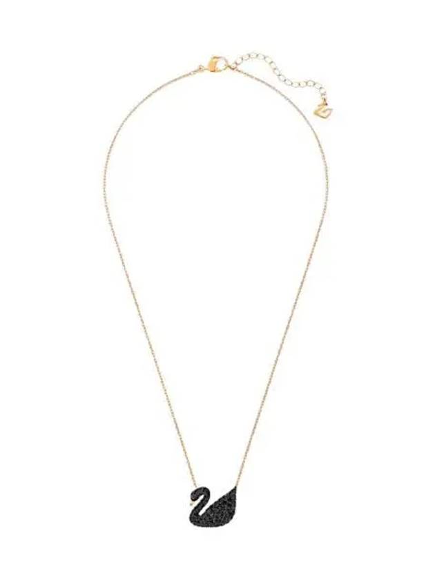 W 스와로브스키 아이코닉 스완 펜던트 미디움 블랙 로즈 골드 플래팅 W Swarovski Iconic Swan Pendant Medium Black Rose Gold Plated