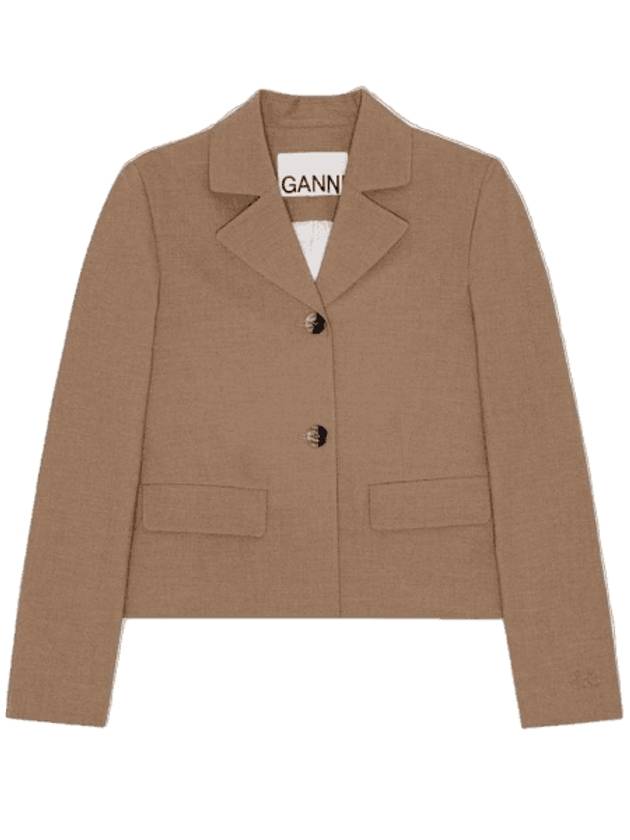 가니 드레이피 멜란지 피티드 자켓 타이거즈 아이