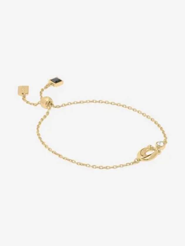 W 코치 시그니쳐 크리스탈 슬라이더 브레이슬릿 골드 W Coach Signature Crystal Slider Bracelet Goid