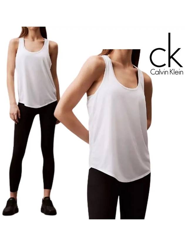 캘빈클라인 나시 여성 운동 탱크 탑 티셔츠 화이트