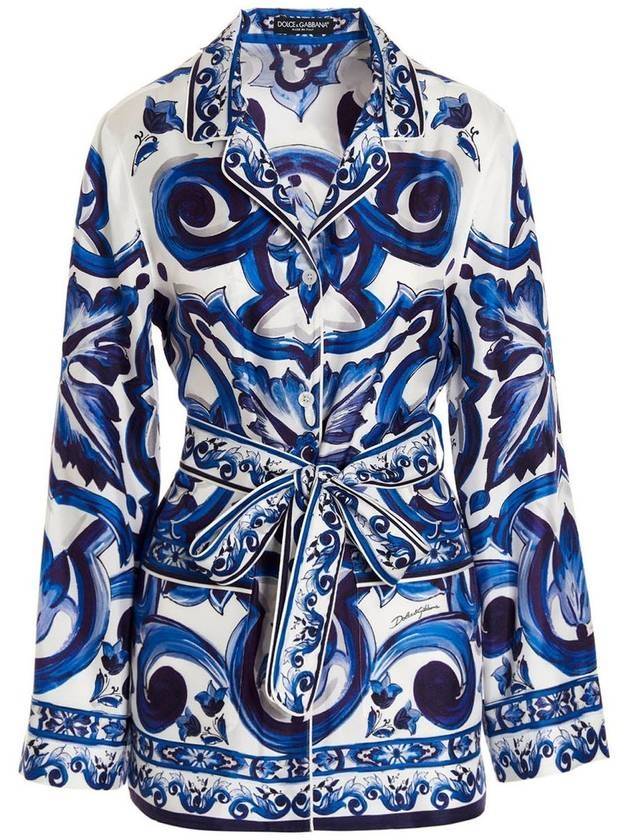 돌체앤가바나 여성 MEDITERRANEAN 블라우스 블루