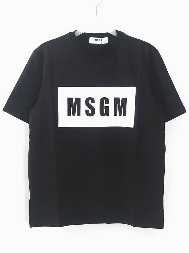 19SS MSGM 남성 사각로고 반팔티 블랙 2640 MM67 99